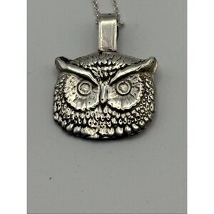Sterling Silver Owl Necklace, 18”, New